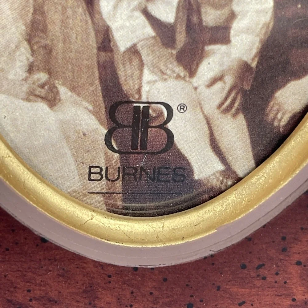 Vintage 80's Burnes of Boston Wood Double Oval Picture Frame NOS Original Box